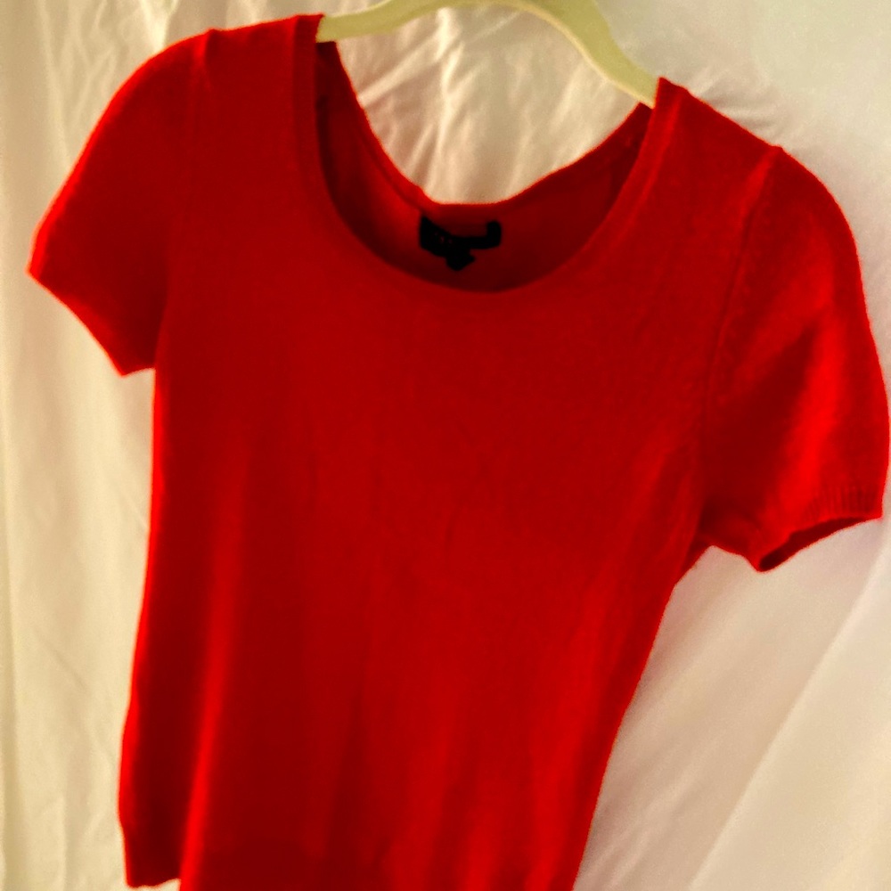 Charter Club cashmere short sleeved red sweater